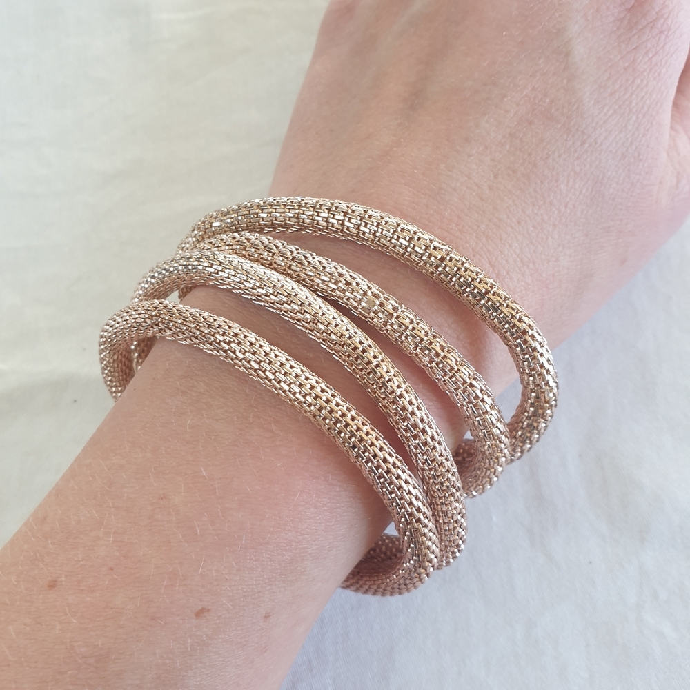 H&M rose gold mesh stretchy bracelets
